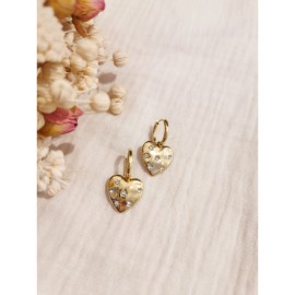 Boucles d'oreilles dormeuses coeur