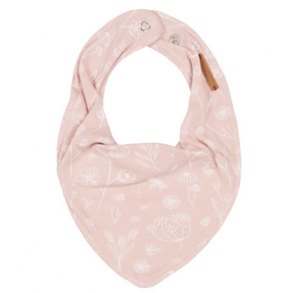 Bavoir bandana fleurs blanches - Little Dutch