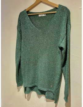 Pull M49 vert pailleté - PLEASE