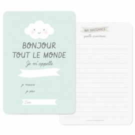 Carte Naissance Bonjour Bleue - Zü