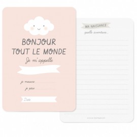 Carte Naissance Bonjour Bleue - Zü