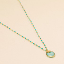 Sautoir Inde pendentif Amazonite - Une à une - leli concept store